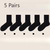 5 Pairs of  Ladies Spring and Autumn Pure Cotton Boneless Tube Cotton Socks