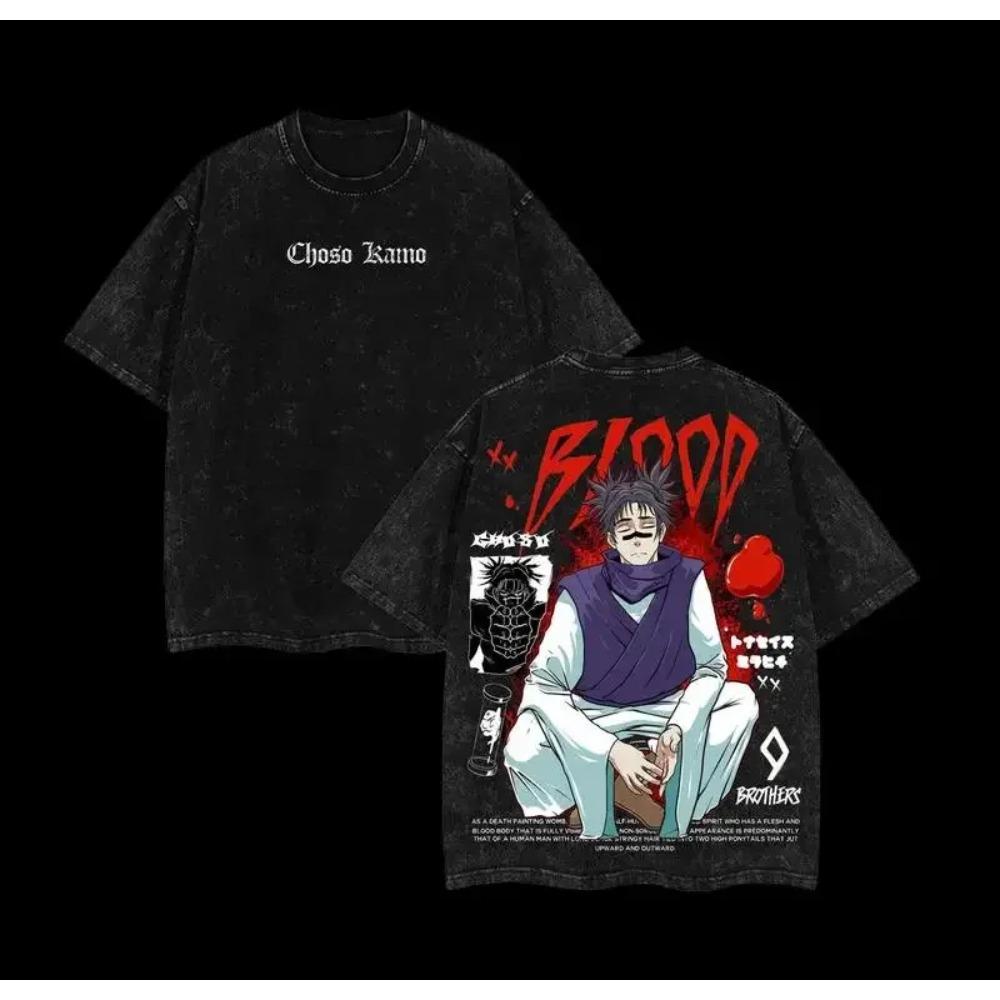

Jujutsu Kaisen Choso Anime Graphic Tshirt Men Women Clothing Short Sleeve Cotton T-shirts Vintage Washed Tee Harajuku T Shirt XXL чёрный