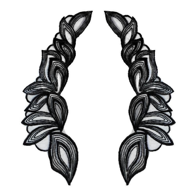 Water soluble lace mesh bottom pair symmetrical embroidery lace DIY clothing accessories embroidery transparent mesh flower pieces