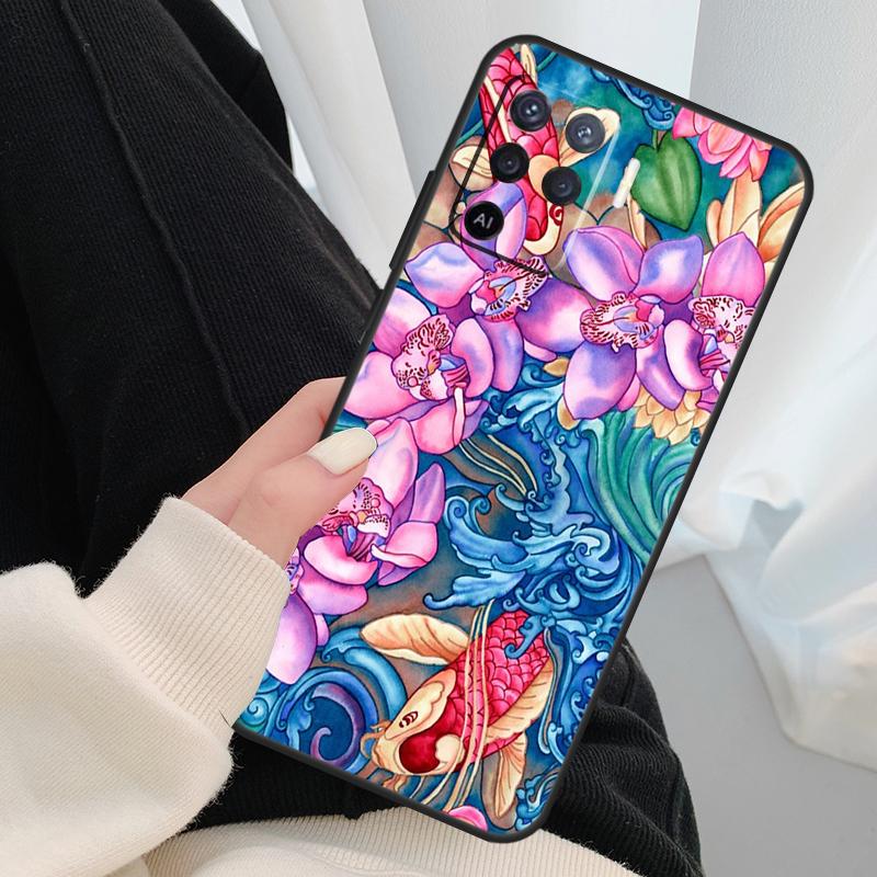 Orchid Flowers Colorful Case For Oppo A17 A57 A77 A40 A78 A54 A74 A94 A76 A16 A96 A18 A60 A80 A38 A58 A98 A15 A5 Pro