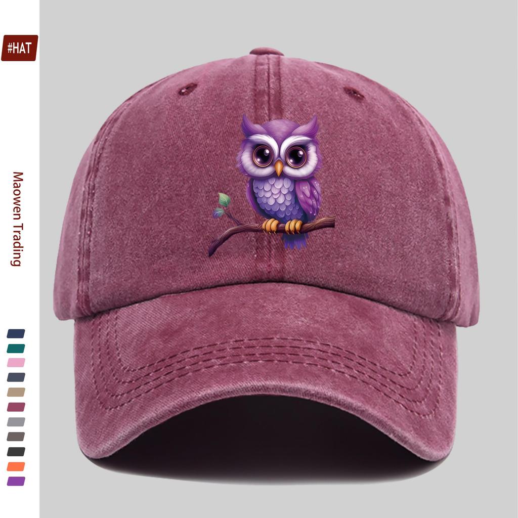 Pc Fashion Cute Cartoon Owl Design Baseball Cap Adjustable Papa Hat for Streetwear Beach Party and Casual Outings