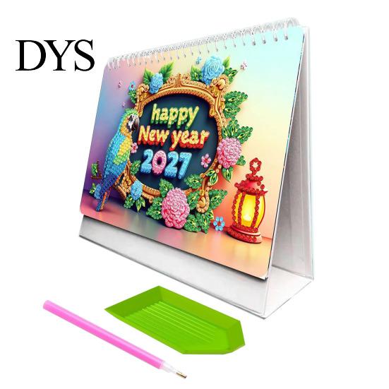 Practical Tabletop Planner Diamond Art Desk Calendar Kit, 2027 Craft 12 Monthly Desktop Organizer from Jan To Dec, DIY for Home Office Decor Kit
