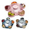 Heart-Shaped Rotating Snack Tray with 5 Compartments 360 Degrees Spinning Serving Platter