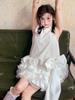 White collar certificate to wear birthday dress photo dress design ruffle edge vest short skirt princess cake dress