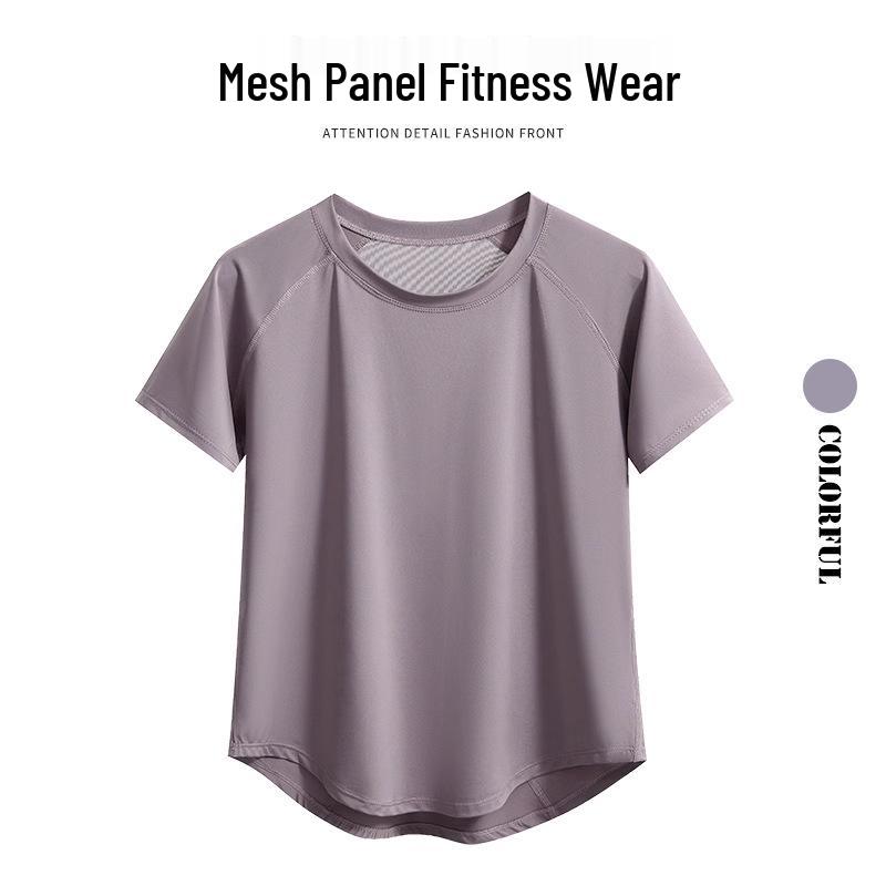 Women's Quick-Dry Yoga Set: Short Sleeve & Shorts - Slim-Fit, Elastic Activewear for Outdoor Sports