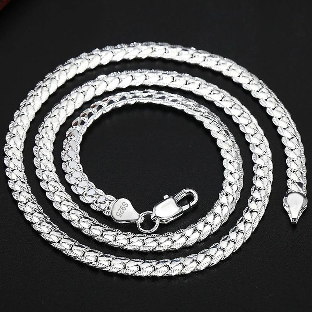 Copper 8/16/18/20/22/24 Inch 6mm Side Chain Necklace Bracelet For Woman Men Fashion Charm Wedding Jewelry
