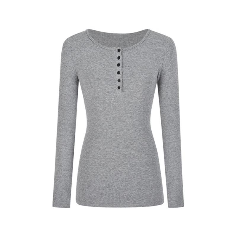 

Trendy Spring/Autumn Slim Fit Mid-Length Long Sleeve Top with Half-Open Collar XL (115-130 jin)