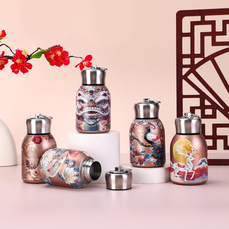 300Ml Portable Pocket Cup Insulated Cup Outdoor With Lifting Ring Double-Layer Vacuum Handy Cup Stainless Steel Insulated Cups