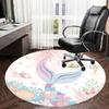 1PC Mermaid Tail Ocean Life Non-Slip Floor Round Carpet, Office, Family, Bedroom, Large Area Rug Indoor Rugs, Vibrant Colors-Z0477