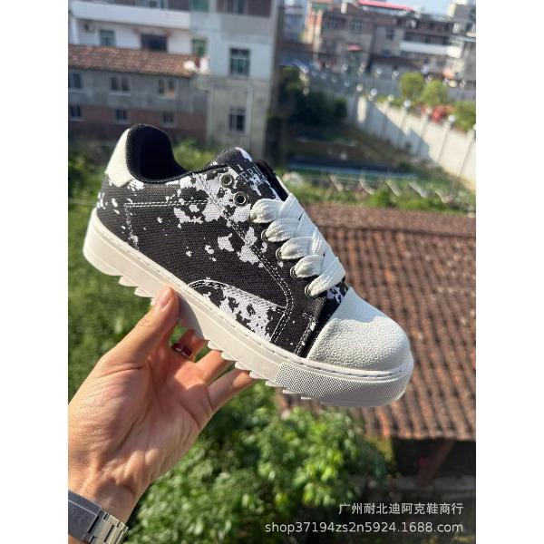 Unisex Europäisch Amerikanische Skate-Schuhe Digitaler Ziffern-Print Klobige Plateau-Sohle Tägliche Sportliche Lässige Board-Sneaker Für Paare