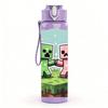 1PC Minecraft Cartoon Character 750ml Color Plastic Sports Water Bottle Leakproof Flip Straw Lid Suitable for Sports Office Home Use