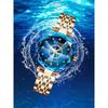 Luxury Elegant Women's Watch Rhinestone Ocean Heart Waterproof Rose Gold Stainless Steel Quartz Women's Fashion Birthday Gift