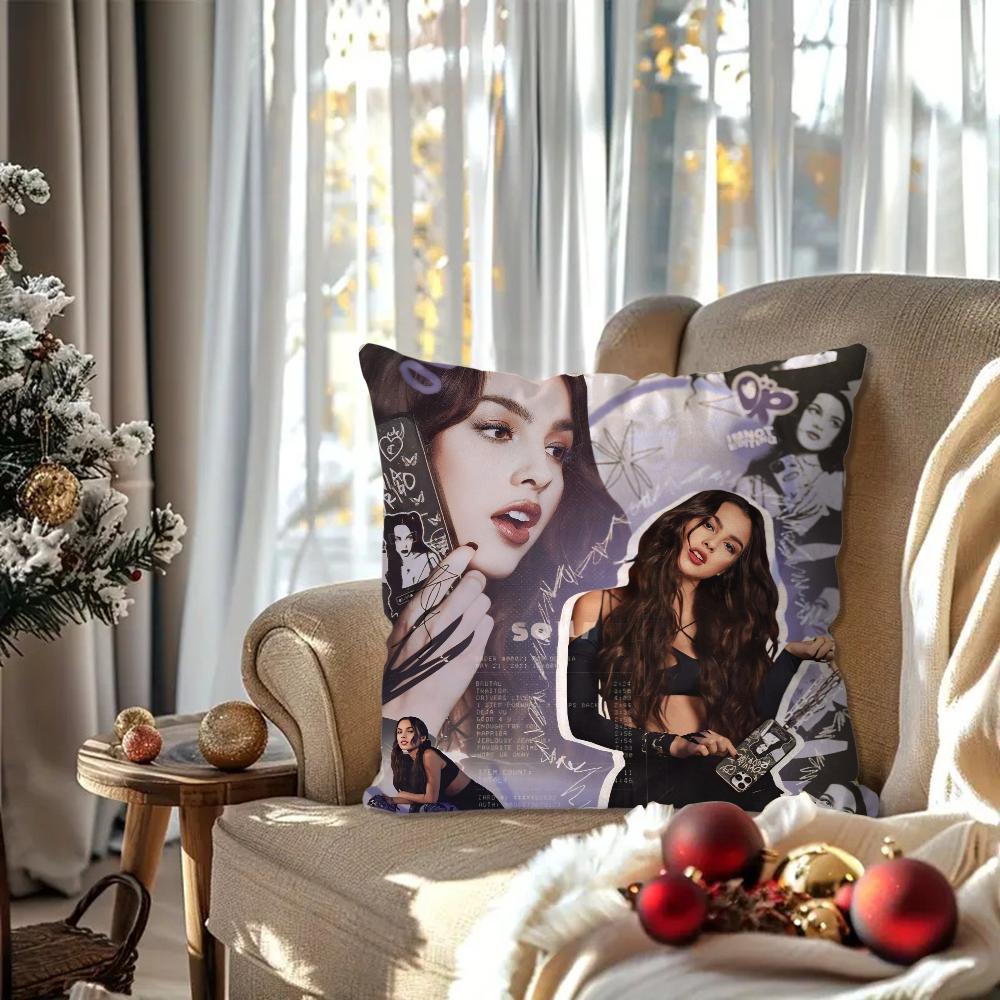 O-Olivia Singer R-Rodrigo Pillow Case Square Pillow Bedroom Sofa Leisure Comfort Cushion Car Living Room Home Decoration 40X40