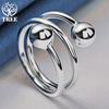 925 Sterling Silver Double Smooth 8mm Beads Ball Ring Jewelry