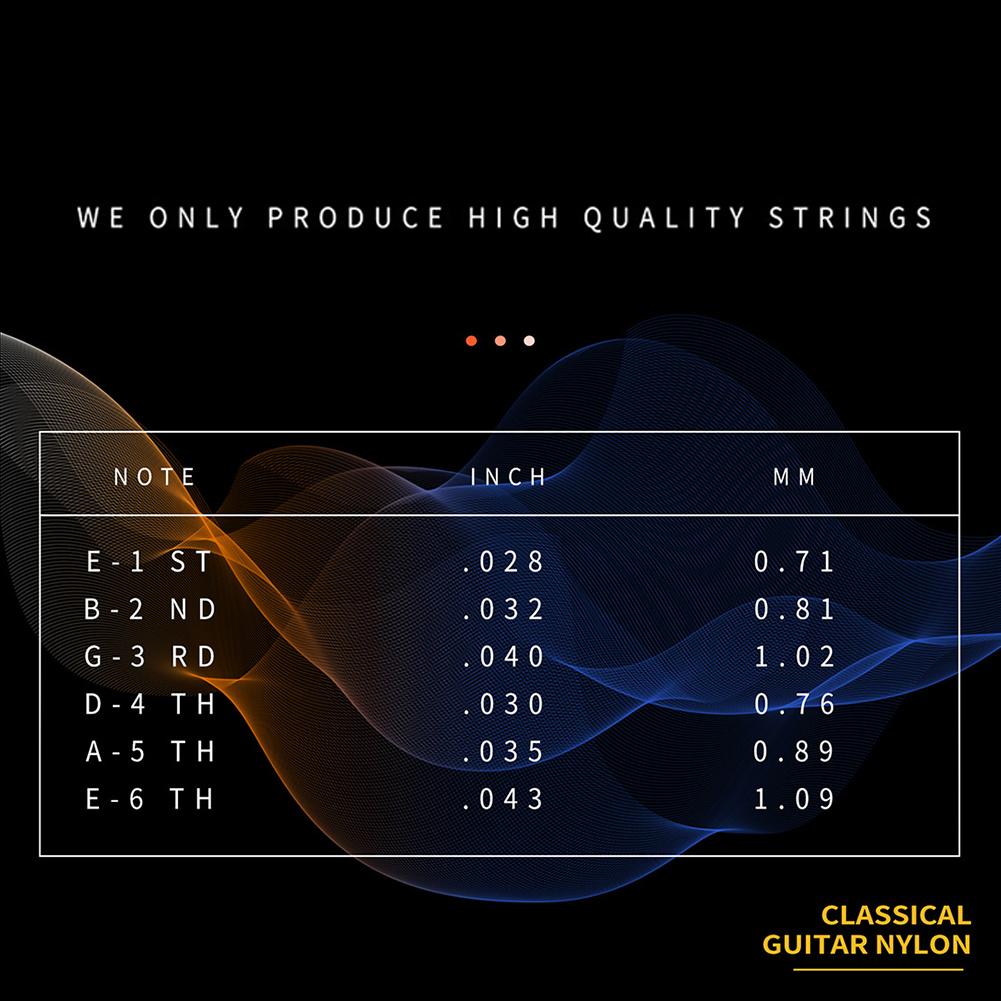 C311 Guitar Strings Instrument Replacement Nylon Core Silver Plated Copper Alloy Wound Strings Set Classical?Guitar Strings