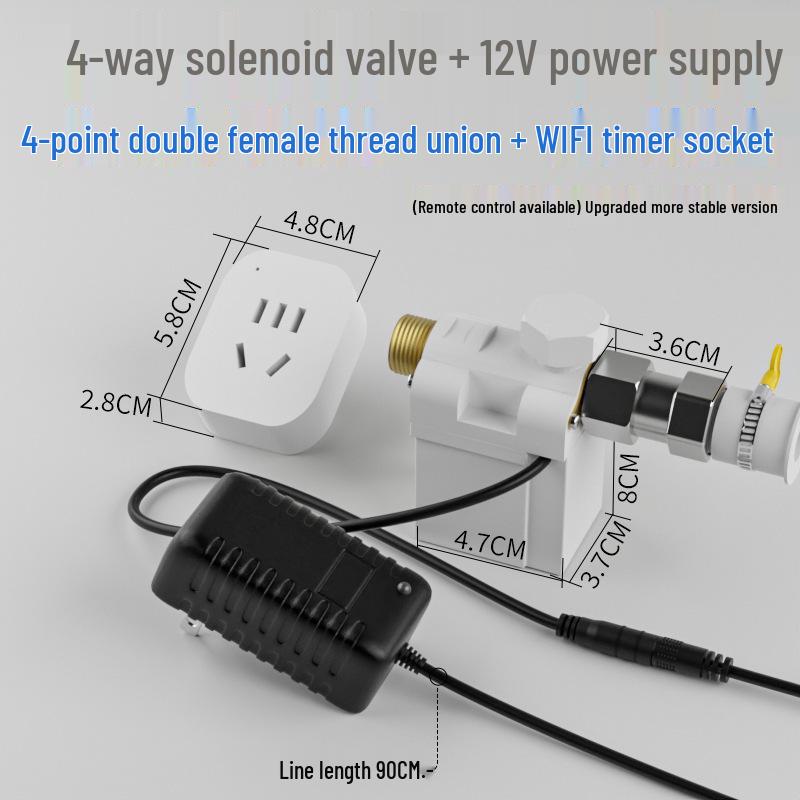 Sistema de riego automático para jardín controlado por control remoto con temporizador de válvula solenoide