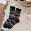 New Fair Island Retro Contrasting Striped Wool Socks Children Autumn And Winter Thickened Warm Net Red Outer Wear Stockings