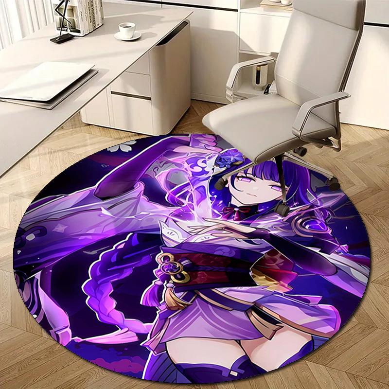 1pc Genshin Impact Beelzebul2 Design Printed Area Round Carpet for Bedroom Living Room Home Decor Rugs Mat Non Slip Mat Rug for Bedside