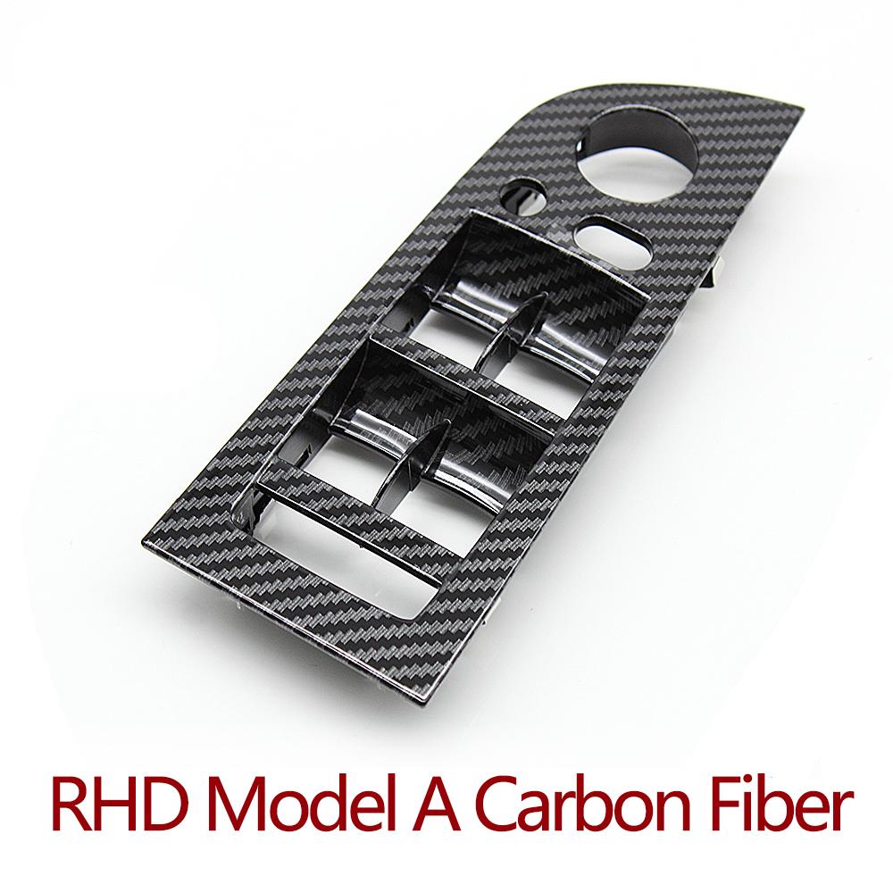 LHD RHD Car Carbon Fiber Window Lift Switch Panel Outer Cover Replacement For BMW 3 Series E90 E91 316 318 320 325 328i