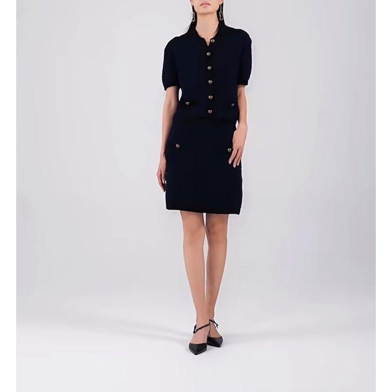 MD Classic Style Golden Button Decoration Knitting Cardigan 5690535 Mini Skirt A- Line Skirt 5217535