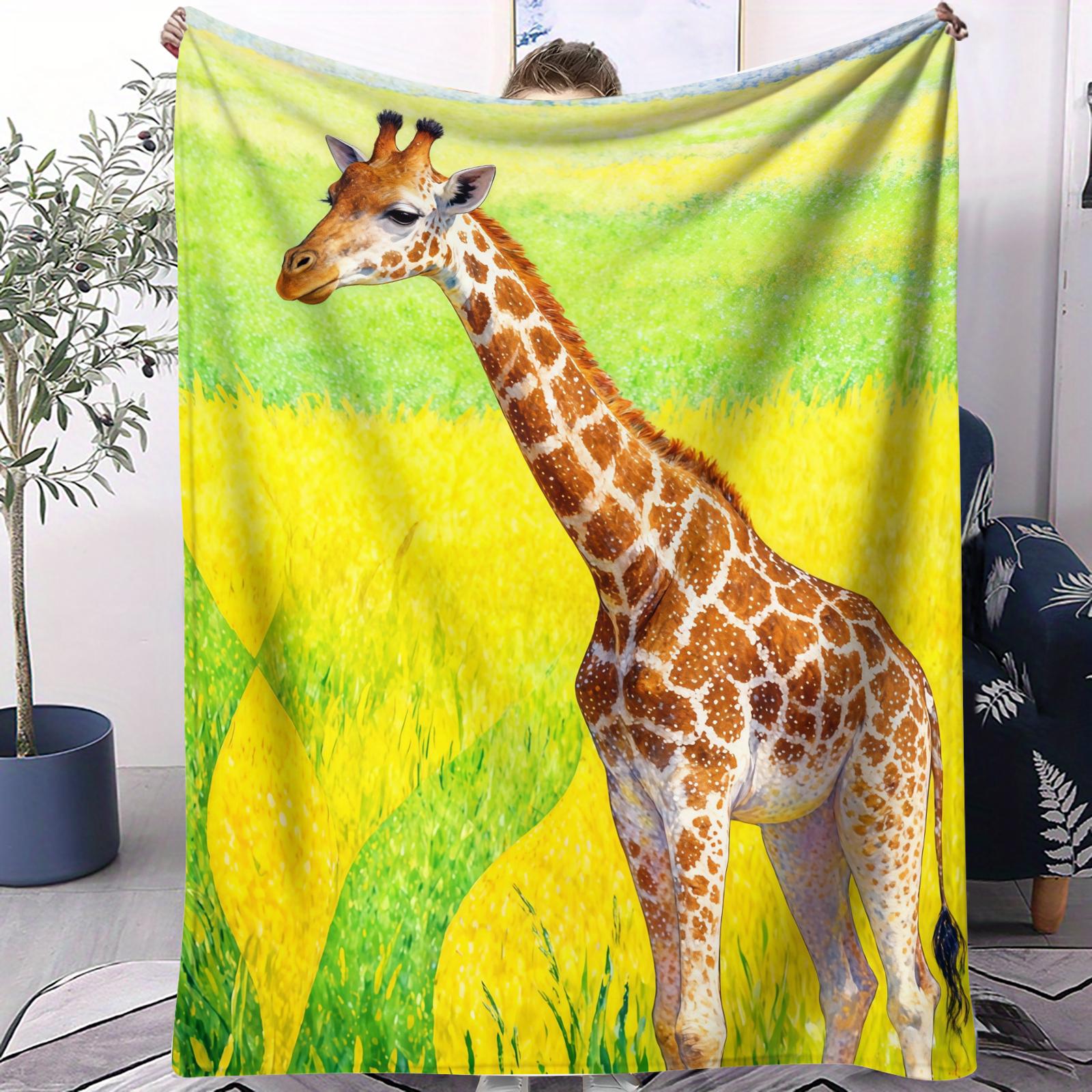 

Cute giraffe pattern Flannel printed blanket suitable for all seasons suitable for living room office sofa and travel 180x250CM 75x100cm