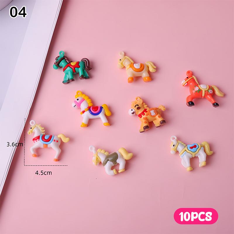 

Cartoon Style Zodiac Horse Crafts Resin Color Lucky Horse Keyring Pendants Realistic New Year Horse Mascot Bags Decoration 4