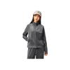 Li-Ning Sports Lifestyle Series Stand Collar Letter Embroidery Zipper Jacket Women Jacket Asphalt-Gray AWDVC24-5