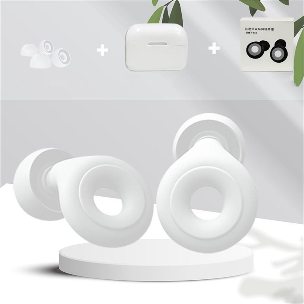 1Pair Sleep Noise Reduction Earplug Soft Silicone Ear Muffs Noise Protection Travel Reusable Swimming Waterproof Ear Plugs