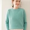 Women's Thick Cashmere Sweater - Autumn/Winter, Round Neck, Saddle Shoulder, Loose Fit, Lace Sleeve