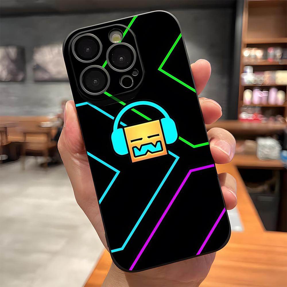 

G-Geometry Dash Game Phone Case For IPhone 17 Pro Max 15 Pro 16 14 Plus 12 13 Mini 11 Pro Shockproof Soft Cover iPhone13