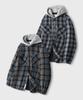 Lemain Second Oversized Flannel Pocket Check Hooded Jacket_2 Colors