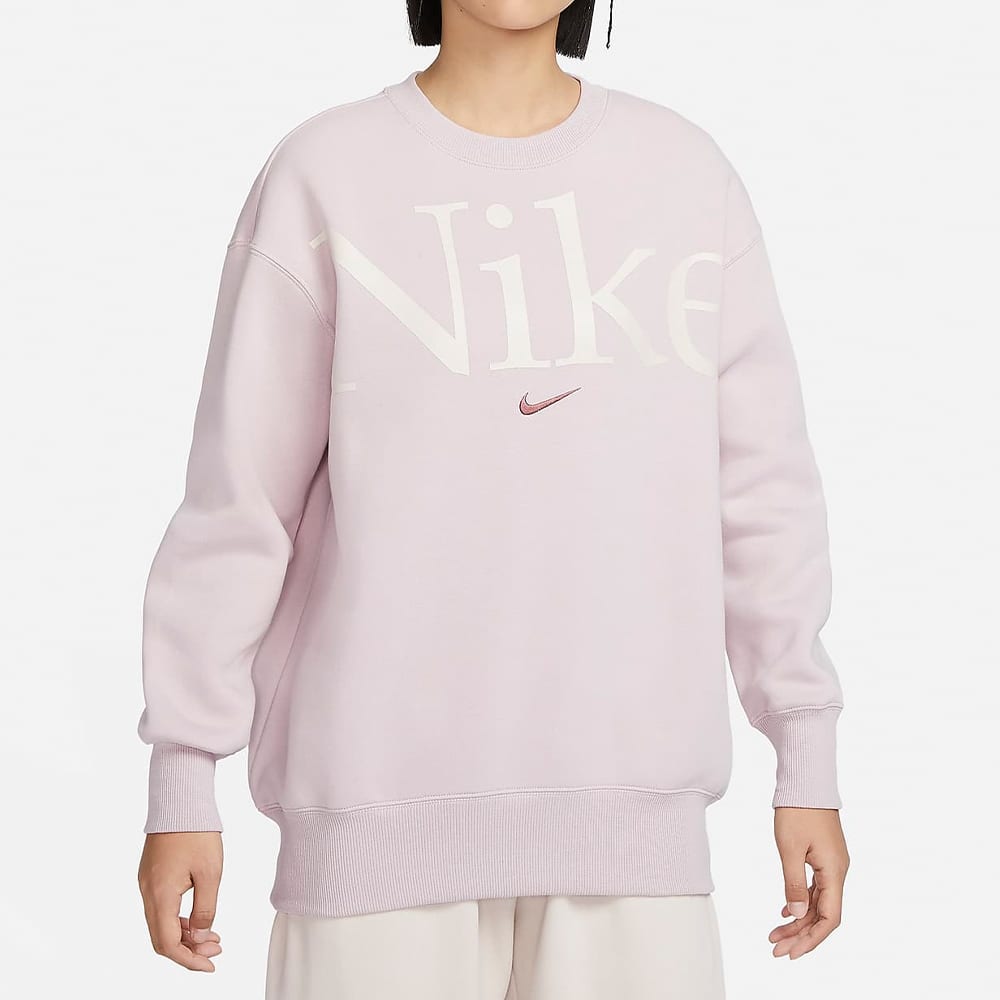 Nike Sweatshirts Women's Pink Crew Neck Moderate Regular FN3655-019