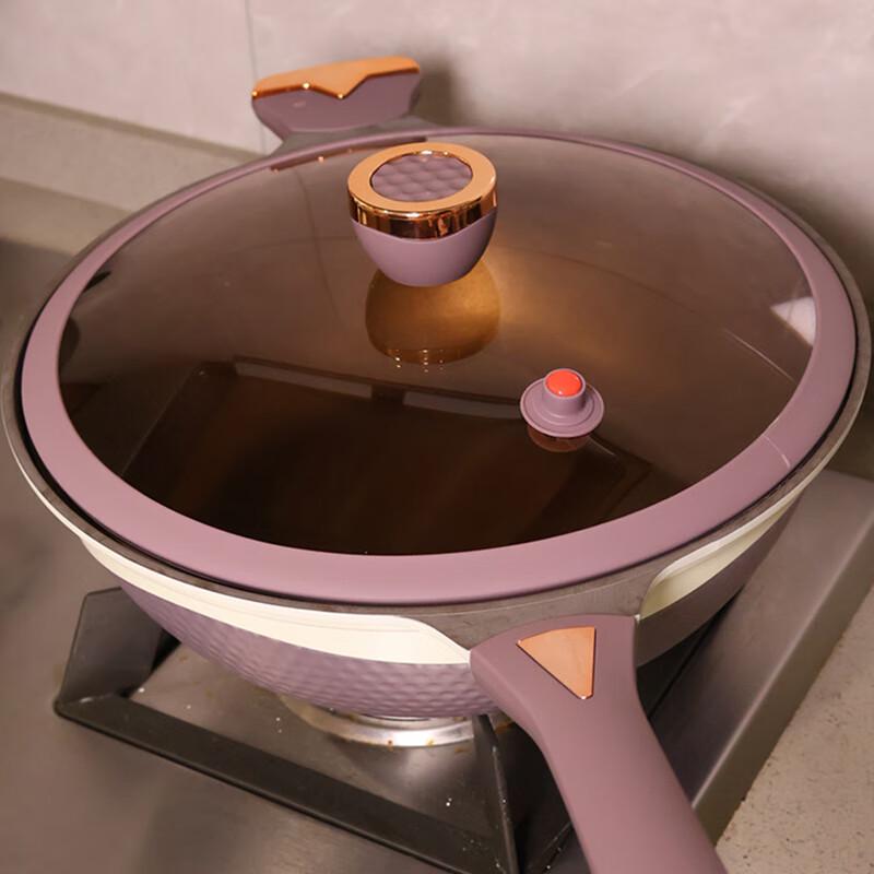 SanJiaoLong 32cm Titanium Non-Stick Micro-Pressure Steamer Wok