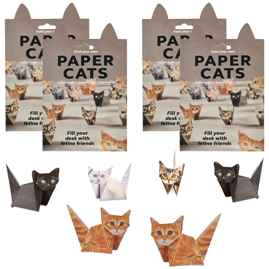 Zestaw Origami Koty Papierowe DIY Kreatywne Złóż Własne Figurki Kotów Papierowe Zwierzątka 3D Aktywność Rękodzieło Prezent Dla Miłośnika Kotków Ozdoby na Biurko