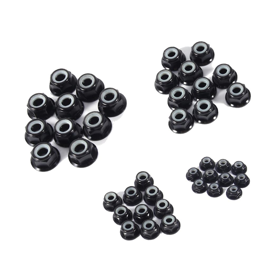 Anodisera M5 Nyloninsats Självlåsande Muttrar Sexkantslåsmutter Aluminiumlegering 10 st