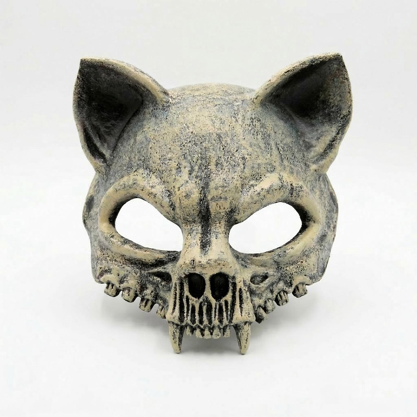 

Halloween Cat Skull Mask Cosplay Vintage Beast Skeleton Animal Masks Carnival Dress Up Purim Party Costume Props