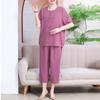 מידות פלוס 3XL-7XL חליפת קיץ לנשים אוברסייז קז'ואל אלגנטי אלגנטי עם שרוולים קצרים סטים של מכנסיים רפויים בגדי קיץ באיכות גבוהה
