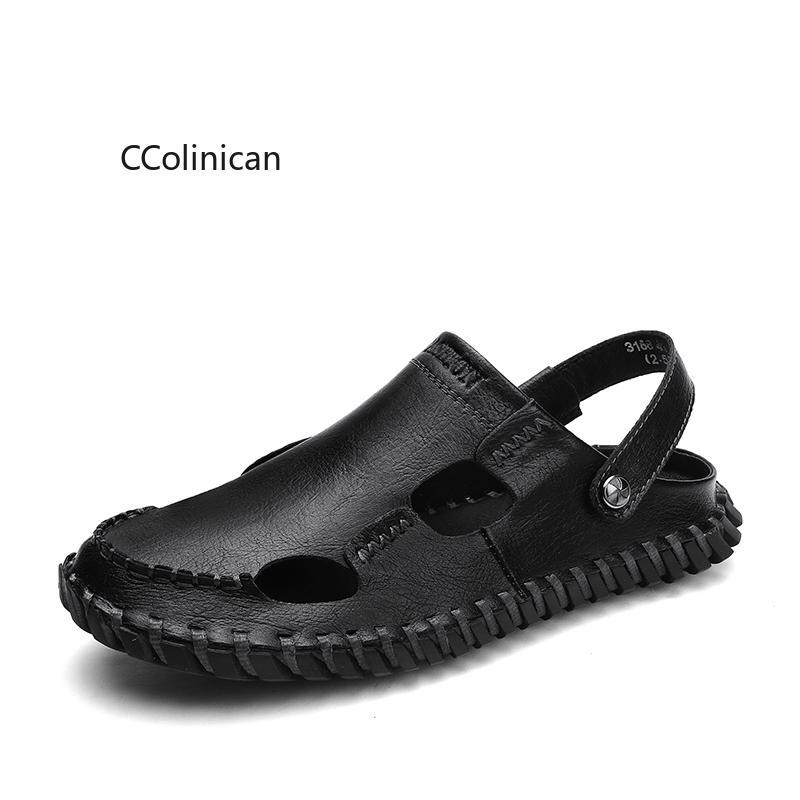 Hot Summer Best Seller New Style Men Casual Handmade Stitching Sneakers Lazy Person's Shoes Beach Sandals Slippers Plus Size