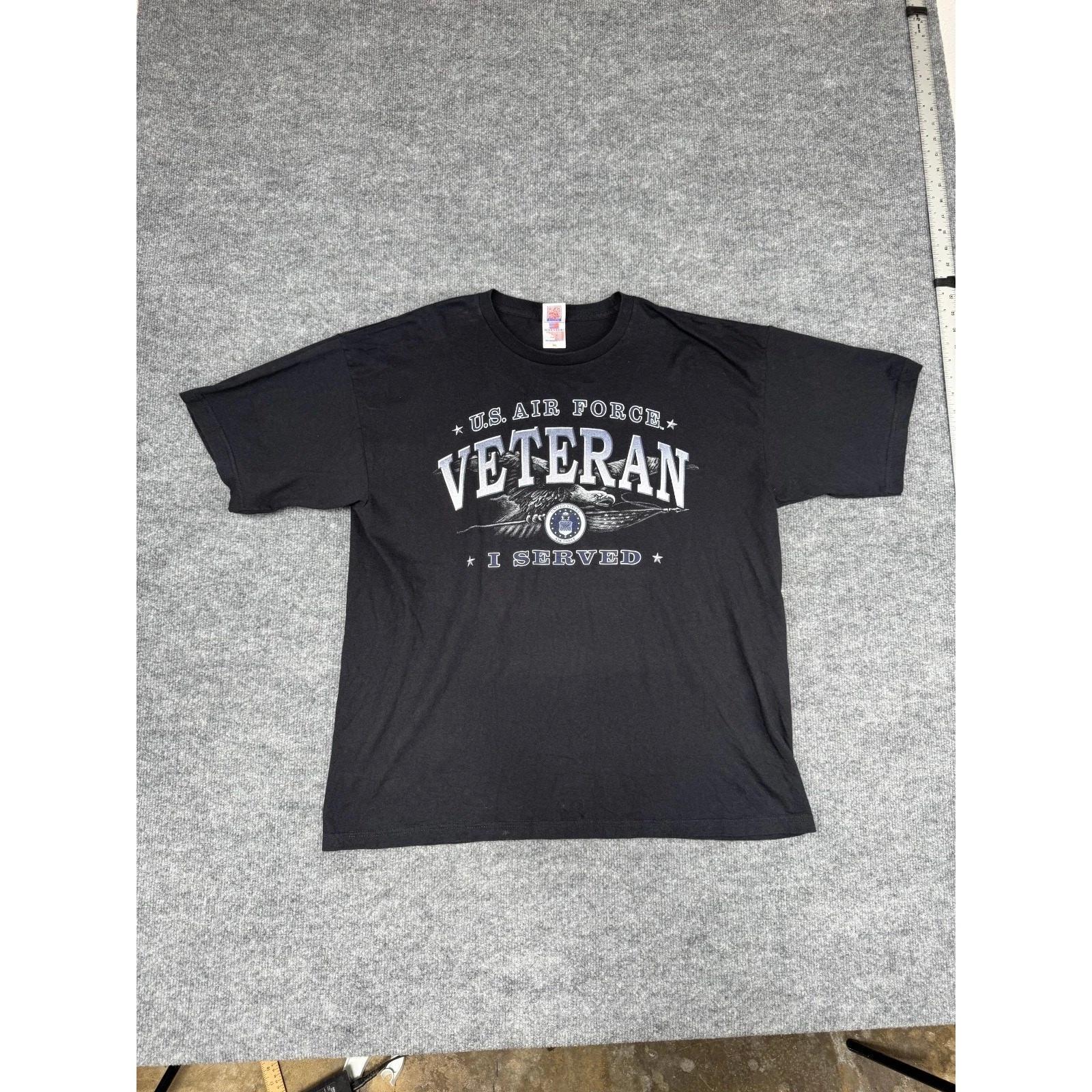 U.S. Air Force Veteran T-Shirt Bayside Made in USA XL Black “I Served” Eagle 3XL