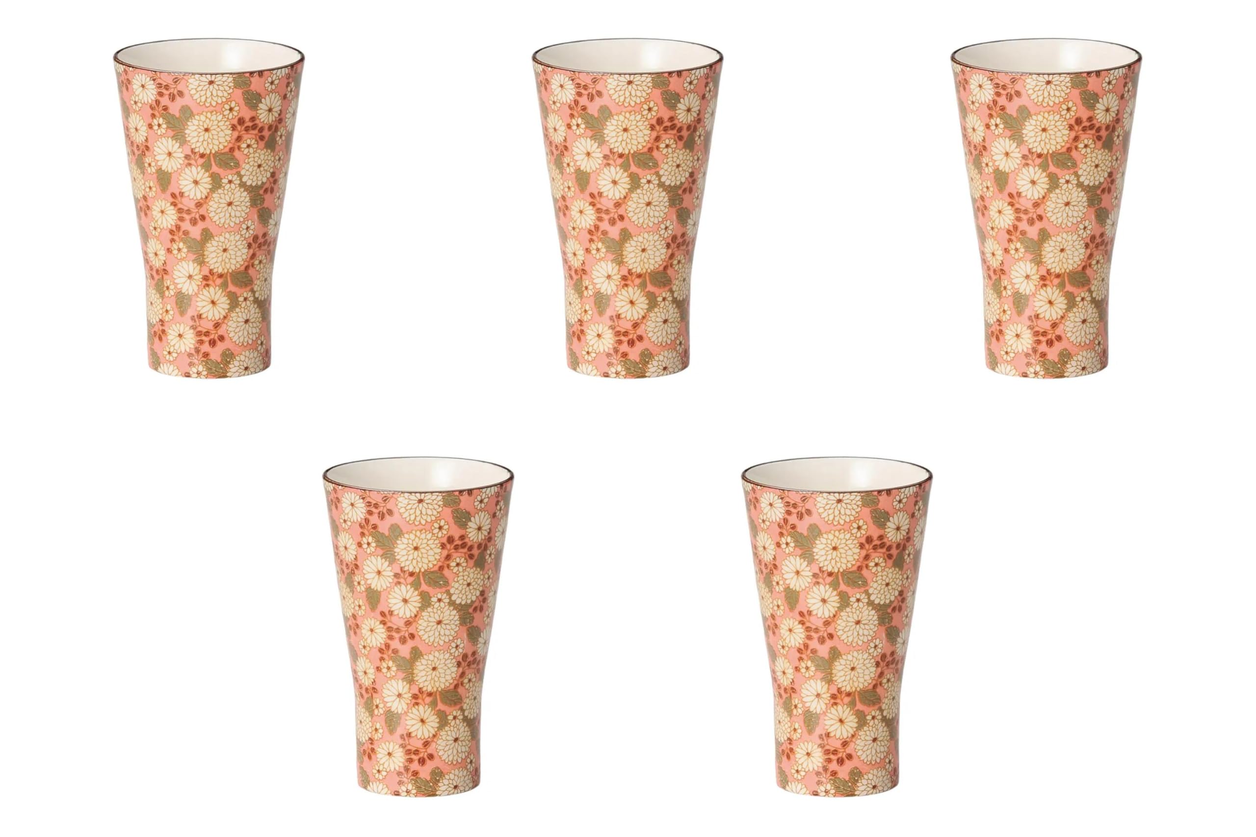 

Set of 5 Kiku no Koji Tall Cups x cm Beer Cups Setomonohonpo (Pink) [7.6 12.5 (300 cc)] розовый
