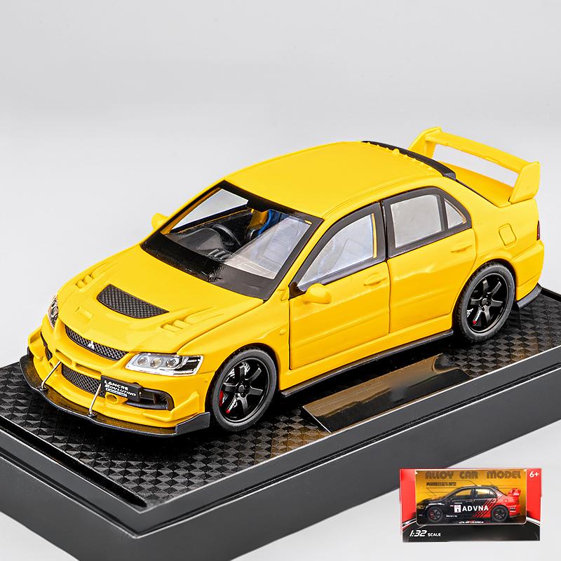 1:32 Mitsubishi Lancer Evolution EVO IX 9 Track Painted Sports Metal Alloy Diecast Model Car Pull Back Hobby Collection Decorate