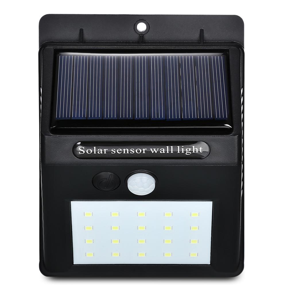 Premium 2PCS 20 LEDs Solar Motion Sensor Wall Light IP65 Waterproof For Outdoors Garden Emergency Patio Yard Garage Lamp