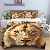 Brown Lion Pattern Bedding Home Decoration Birthday Gift (1 * duvet cover + 2 * pillowcase, without core)