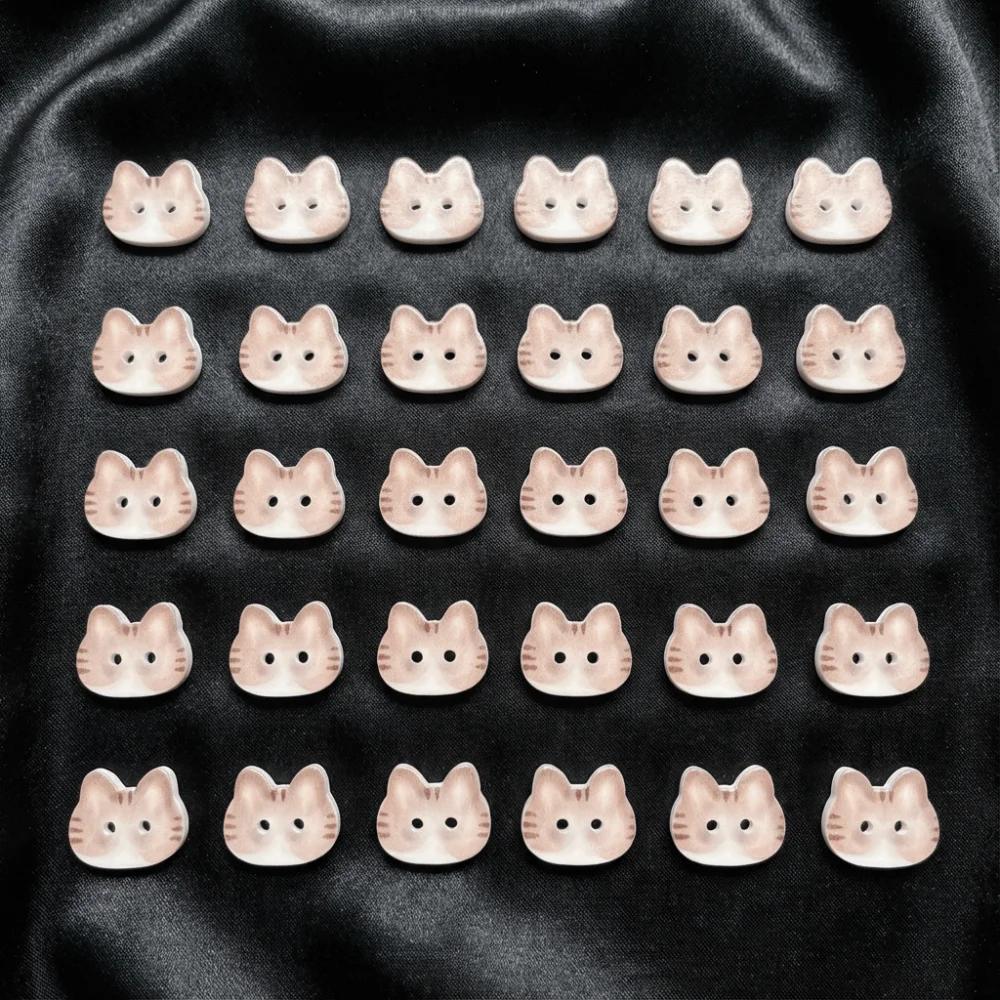 30 Pezzi 12mm Bottoni Gatto Creativi Carini Gatto Calico Bottoni Resina Gatto Zenzero Per Cardigan Maglione Accessori Abbigliamento
