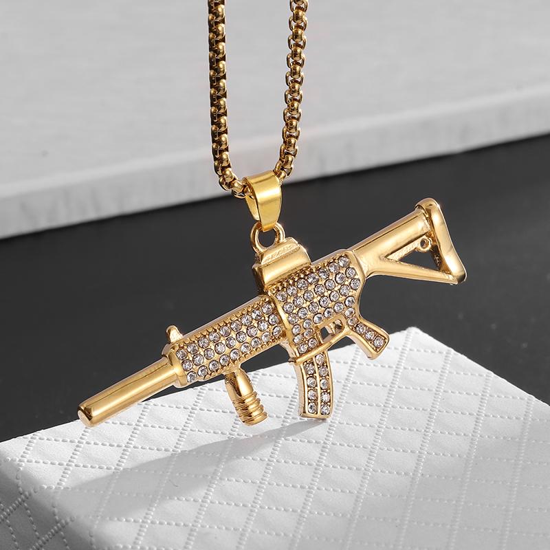 Hip Hop Zircon Dollar Sign Pendant Necklace Men Women Punk Fashion Rock Rap Jewelry Gift