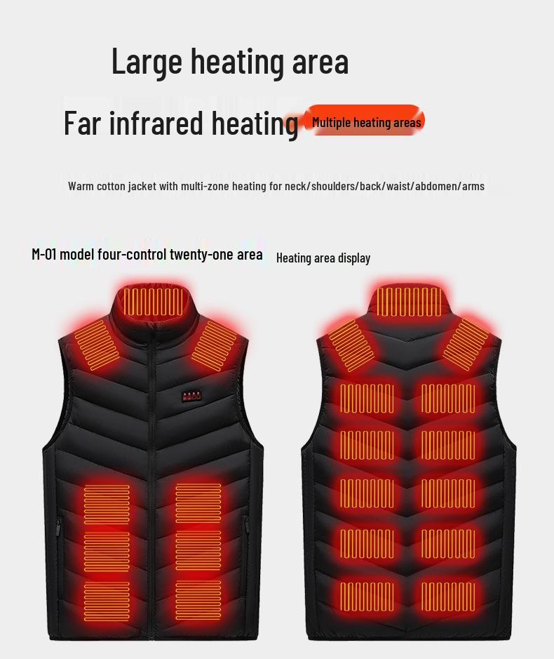 Seventeen-Zone USB Electric Heating Vest for Winter Warmth