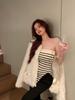 Stylish Striped One-Shoulder Sleeveless Knitted Top for Women