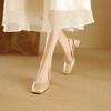 Square Toe Design Patent Leather Women Shoes Chunky Heels Summer Women's Pumps Slingbacks Candy Colors Sandals for Women WSH5310