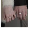 Adjustable Butterfly Couple Ring Set Sterling Unisex Vintage Geometric Design Romantic Gift Him Her