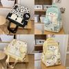 Leopard Print Backpack For Girls With Nylon And Pouch For School Use